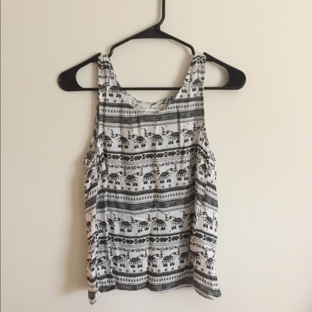 elephant open back tank top